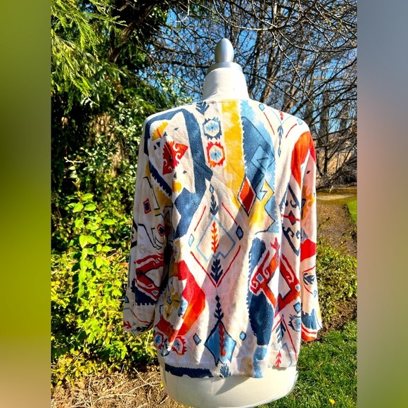 ALFRED DUNNER Colorful southwestern 🌻Geometric Patterned Sweater - Picture 6 of 10